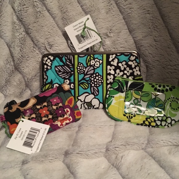 Vera Bradley 2 clutch wallets & 2 coin purses - Picture 2 of 5